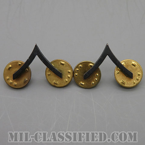 一等兵（Private Second Class (PV2)）[サブデュード（ブラックメタル）/階級章/バッジ/ペア（2個1組）/中古1点物]の画像