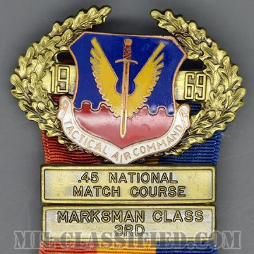 戦術航空軍団 射撃競技大会メダル（TAC, .45 National Match Course, Marksman Class 3rd）[メダル/1969/中古1点物]の画像