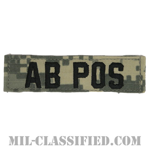 AB POS [UCP（ACU）/ブラック刺繍/血液型テープ/ベルクロ付パッチ]の画像