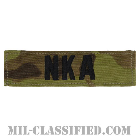 NKA（薬物アレルギーなし） [OCP/ブラック刺繍/血液型テープ/ベルクロ付パッチ]の画像
