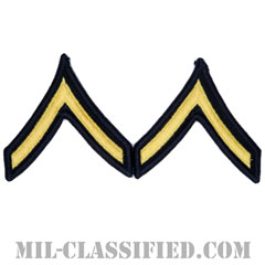 一等兵（Private Second Class (PV2)）[カラー（ブルー）/階級章（女性用）/1996-/パッチ/ペア（2枚1組）]の画像