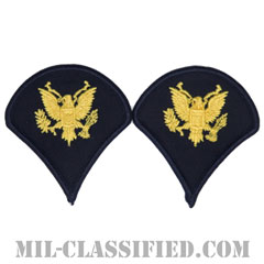 特技兵（Specialist (SPC)）[カラー（ブルー）/階級章（女性用）/1996-/パッチ/ペア（2枚1組）]の画像