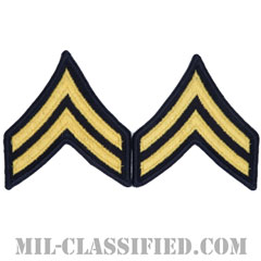 伍長（Corporal (CPL)）[カラー（ブルー）/階級章（女性用）/1996-/パッチ/ペア（2枚1組）]の画像