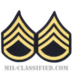 二等軍曹（Staff Sergeant (SSG)）[カラー（ブルー）/階級章（女性用）/1996-/パッチ/ペア（2枚1組）]の画像
