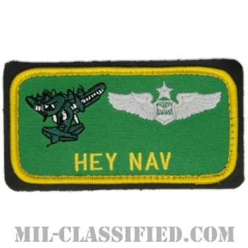 HEY NAV (第39空輸隊/航空士章 (ナビゲーター・シニア))（61st Airlift Squadron）[カラー/メロウエッジ/ベルクロ付レザーバックパッチ]の画像