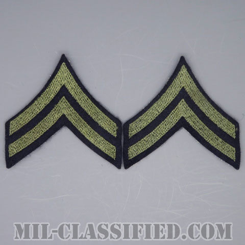 伍長（Corporal (CPL)）[ウール・フェルト生地刺繍タイプ/階級章（1942-1948）/パッチ/ペア（2枚1組）/1点物]の画像