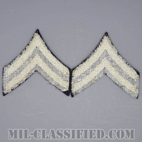 伍長（Corporal (CPL)）[ウール・フェルト生地刺繍タイプ/階級章（1942-1948）/パッチ/ペア（2枚1組）/1点物]の画像