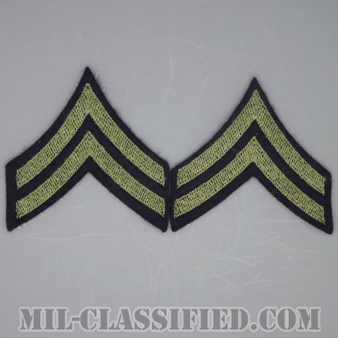 伍長（Corporal (CPL)）[ウール・フェルト生地刺繍タイプ/階級章（1942-1948）/パッチ/ペア（2枚1組）/1点物]の画像