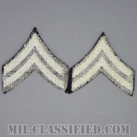 伍長（Corporal (CPL)）[ウール・フェルト生地刺繍タイプ/階級章（1942-1948）/パッチ/ペア（2枚1組）/1点物]の画像