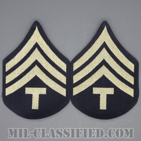 技術軍曹 (T/4)（Technician 4th Grade）[機械織りタイプ/階級章（1942-1948）/パッチ/ペア（2枚1組）/1点物]の画像
