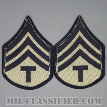 技術軍曹 (T/4)（Technician 4th Grade）[機械織りタイプ/階級章（1942-1948）/パッチ/ペア（2枚1組）/1点物]の画像