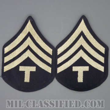 技術軍曹 (T/4)（Technician 4th Grade）[機械織りタイプ/階級章（1942-1948）/パッチ/ペア（2枚1組）/1点物]の画像
