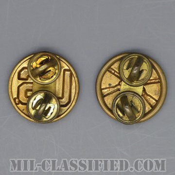 歩兵科章（Infantry Branch and U.S. Letters）[カラー/1940-1960s/兵科章U.S.章セット（下士官用）/バッジ/ペア（2個1組）/中古1点物]の画像