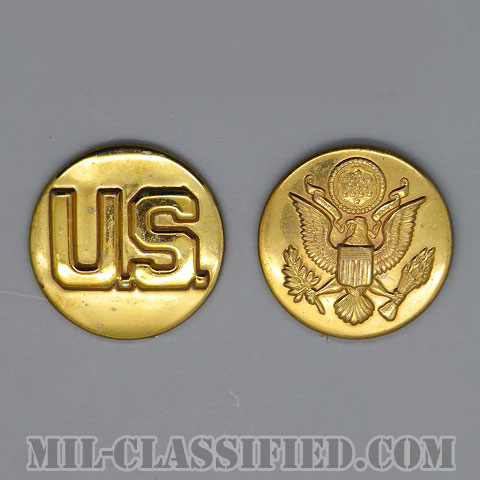 部隊未任命下士官章（Unassigned to Branch and U.S. Letters）[カラー/1950-1960s/兵科章US章セット（下士官用）/バッジ/ペア（2個1組）/中古1点物]の画像