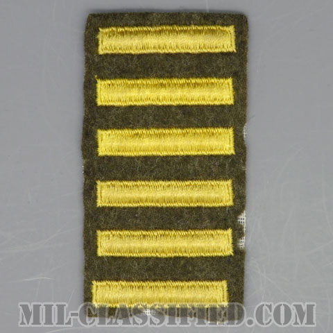 海外勤務(派遣)章 6連(勤続3年)（Overseas Service Bar）[ウール・フェルト生地/パッチ/中古1点物]の画像