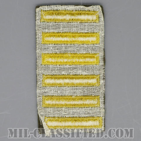 海外勤務(派遣)章 6連(勤続3年)（Overseas Service Bar）[ウール・フェルト生地/パッチ/中古1点物]の画像