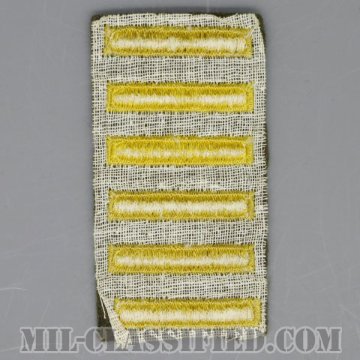 海外勤務(派遣)章 6連(勤続3年)（Overseas Service Bar）[ウール・フェルト生地/パッチ/中古1点物]の画像