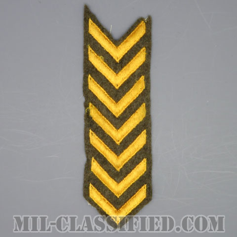 海外勤務(派遣)章 7連(勤続3年6ヶ月)（Overseas Service Bar）[ウール・フェルト生地/第一次世界大戦（WWI）/パッチ/中古1点物]の画像