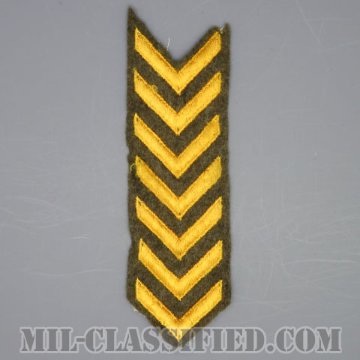 海外勤務(派遣)章 7連(勤続3年6ヶ月)（Overseas Service Bar）[ウール・フェルト生地/第一次世界大戦（WWI）/パッチ/中古1点物]の画像