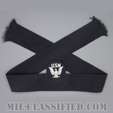 アメリカ海軍制帽用帽章 (下士官E1-E6用) マウントバンド付（Navy Service Cap Device, Band & Mount, Enlisted）[カラー/1973年ロット/バッジ]の画像