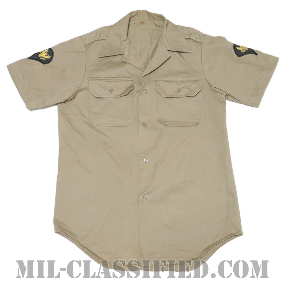 米陸軍 カーキ チノ半袖シャツ コットン100％ SMALLサイズ DSAロット [中古1点物]の画像