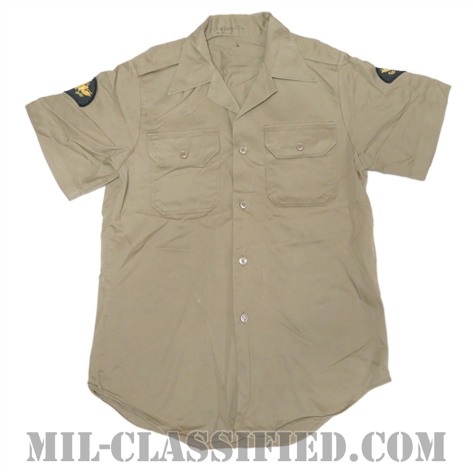 米陸軍 カーキ チノ半袖シャツ コットン100％ SMALLサイズ 1967年ロット [中古1点物]の画像