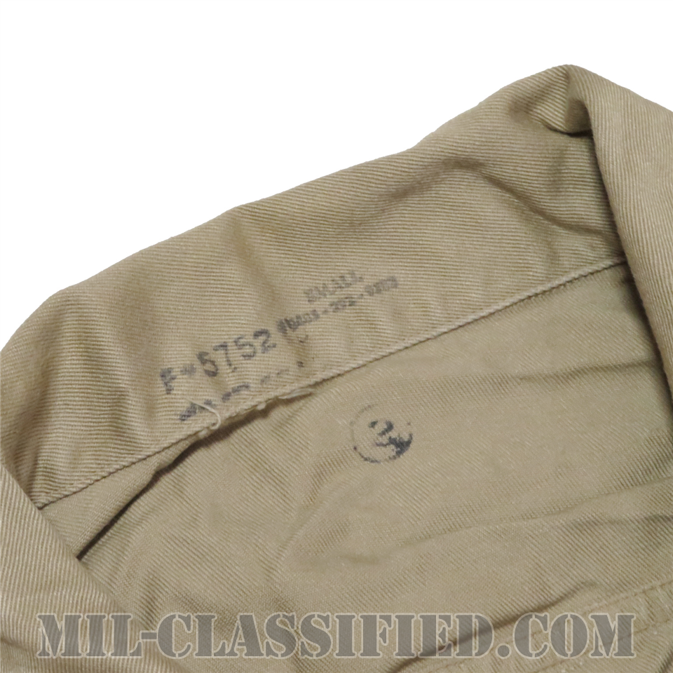 米陸軍 カーキ チノ半袖シャツ コットン100％ SMALLサイズ 1967年ロット [中古1点物]の画像