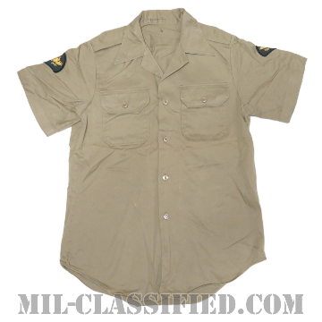 米陸軍 カーキ チノ半袖シャツ コットン100％ SMALLサイズ 1967年ロット [中古1点物]の画像