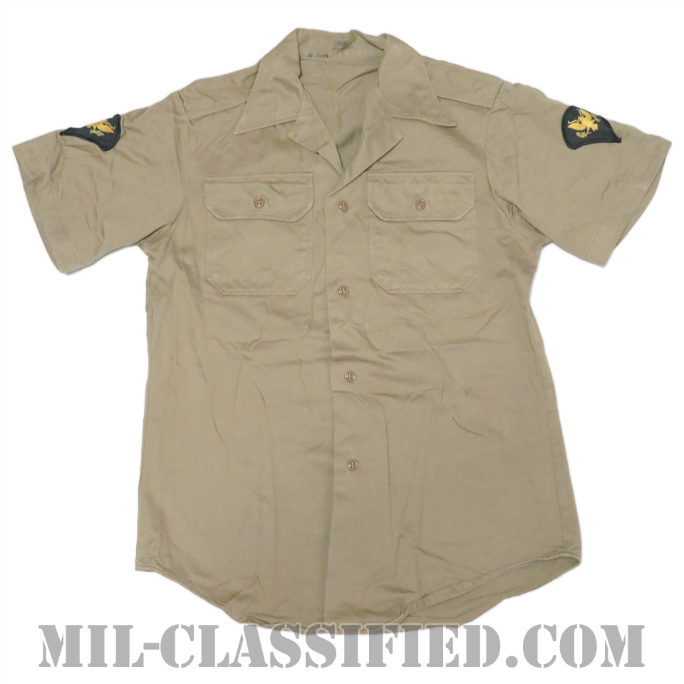 米陸軍 カーキ チノ半袖シャツ コットン100％ SMALLサイズ DSAロット [中古1点物]の画像