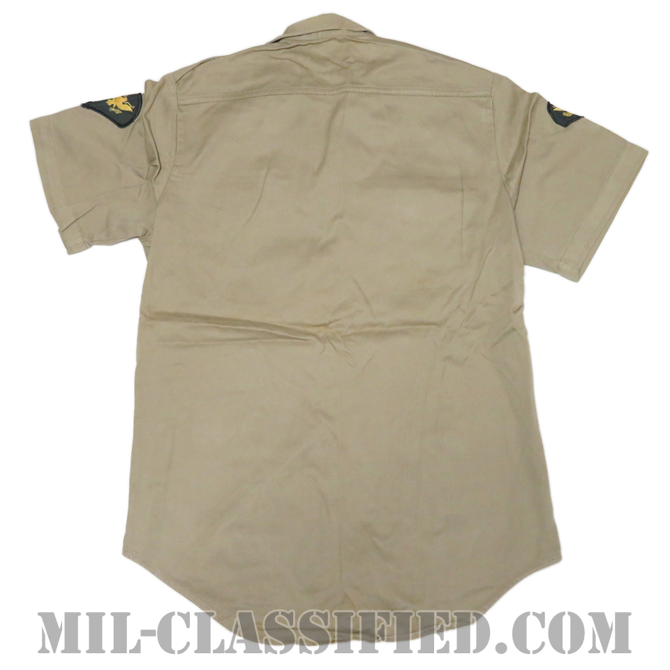米陸軍 カーキ チノ半袖シャツ コットン100％ SMALLサイズ 1967年ロット [中古1点物]の画像