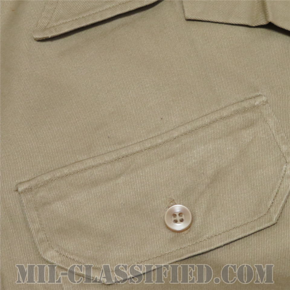 米陸軍 カーキ チノ半袖シャツ コットン100％ SMALLサイズ 1967年ロット [中古1点物]の画像