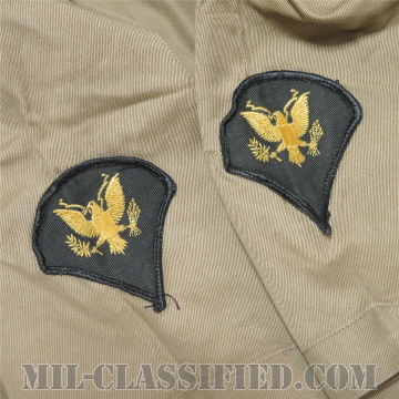 米陸軍 カーキ チノ半袖シャツ コットン100％ SMALLサイズ 1967年ロット [中古1点物]の画像