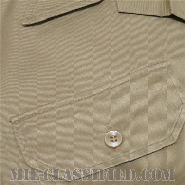 米陸軍 カーキ チノ半袖シャツ コットン100％ SMALLサイズ 1967年ロット [中古1点物]の画像
