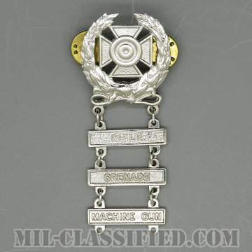 射撃技術章 (エキスパート)（Marksmanship Badge, Expert）[カラー/鏡面仕上げ/バッジ/中古1点物（バー3個付）]の画像