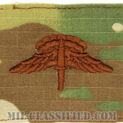 自由降下章 (ベーシック) （Military Freefall Parachutist Badge, HALO, Basic）[OCP/ブラウン刺繍/パッチ]の画像
