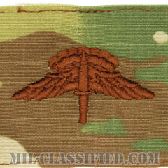 自由降下章 (ベーシック) （Military Freefall Parachutist Badge, HALO, Basic）[OCP/ブラウン刺繍/パッチ]画像