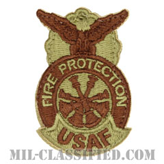 防火章（Fire Protection Badge, Deputy Fire Chief）[OCP/ブラウン刺繍/ベルクロ付パッチ]の画像