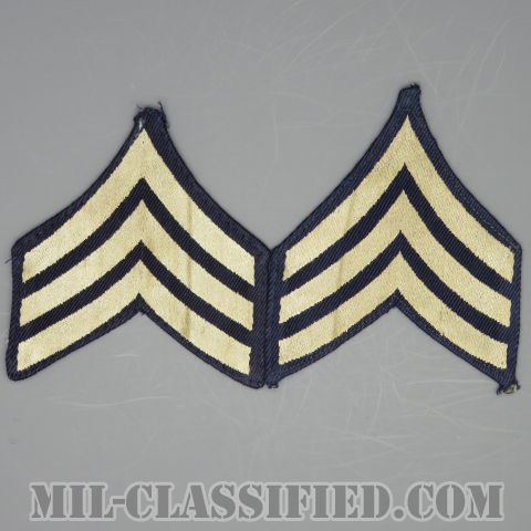 軍曹（Sergeant (SGT)）[機械織りタイプ/階級章（1942-1948）/パッチ/ペア（2枚1組）/中古1点物]の画像