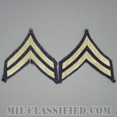 伍長（Corporal (CPL)）[機械織りタイプ/階級章（1942-1948）/パッチ/ペア（2枚1組）/中古1点物]の画像