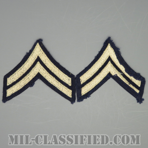 伍長（Corporal (CPL)）[ツイル生地刺繍タイプ/階級章（1942-1948）/パッチ/ペア（2枚1組）/中古1点物]の画像