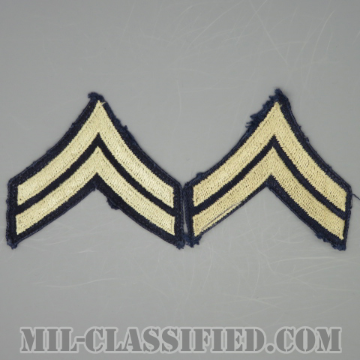 伍長（Corporal (CPL)）[ツイル生地刺繍タイプ/階級章（1942-1948）/パッチ/ペア（2枚1組）/中古1点物]の画像