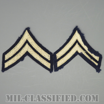 伍長（Corporal (CPL)）[ツイル生地刺繍タイプ/階級章（1942-1948）/パッチ/ペア（2枚1組）/中古1点物]の画像