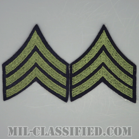 軍曹（Sergeant (SGT)）[ウール・フェルト生地刺繍タイプ/階級章（1942-1948）/パッチ/ペア（2枚1組）/中古1点物]の画像