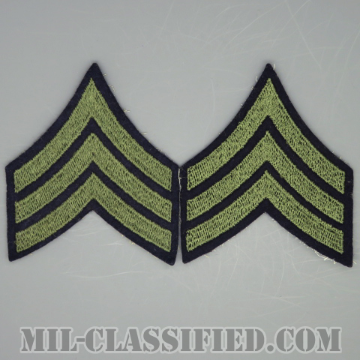 軍曹（Sergeant (SGT)）[ウール・フェルト生地刺繍タイプ/階級章（1942-1948）/パッチ/ペア（2枚1組）/中古1点物]の画像