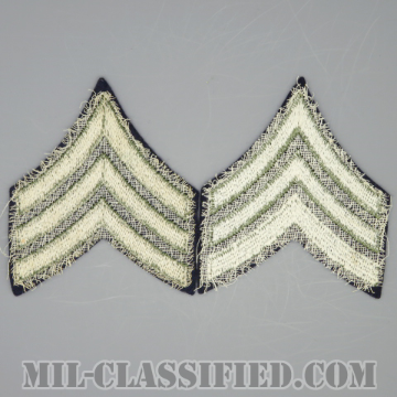 軍曹（Sergeant (SGT)）[ウール・フェルト生地刺繍タイプ/階級章（1942-1948）/パッチ/ペア（2枚1組）/中古1点物]の画像
