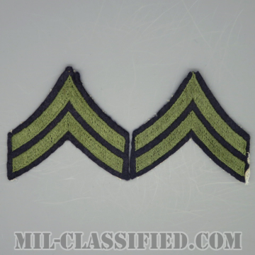 伍長（Corporal (CPL)）[ウール・フェルト生地刺繍タイプ/階級章（1942-1948）/パッチ/ペア（2枚1組）/中古1点物]の画像