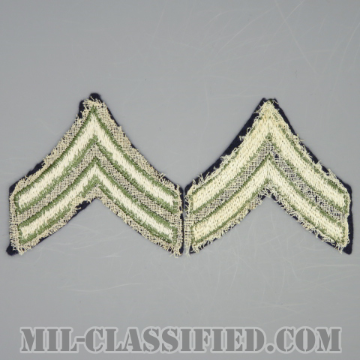 伍長（Corporal (CPL)）[ウール・フェルト生地刺繍タイプ/階級章（1942-1948）/パッチ/ペア（2枚1組）/中古1点物]の画像