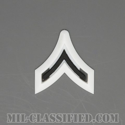 一等兵（Private Second Class (PV2)）[サブデュード（ブラックメタル）/ホワイトバックプレート付/階級章/バッジ]の画像