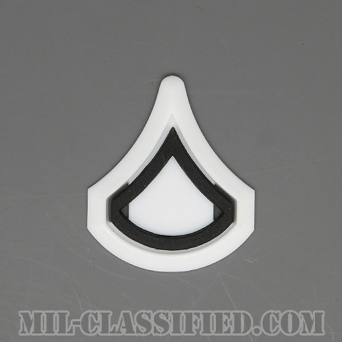 上等兵（Private First Class (PFC)）[サブデュード（ブラックメタル）/ホワイトバックプレート付/階級章/バッジ]の画像