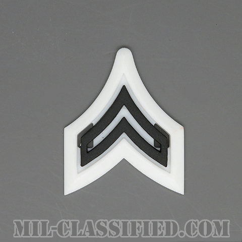 伍長（Corporal (CPL)）[サブデュード（ブラックメタル）/ホワイトバックプレート付/階級章/バッジ]の画像